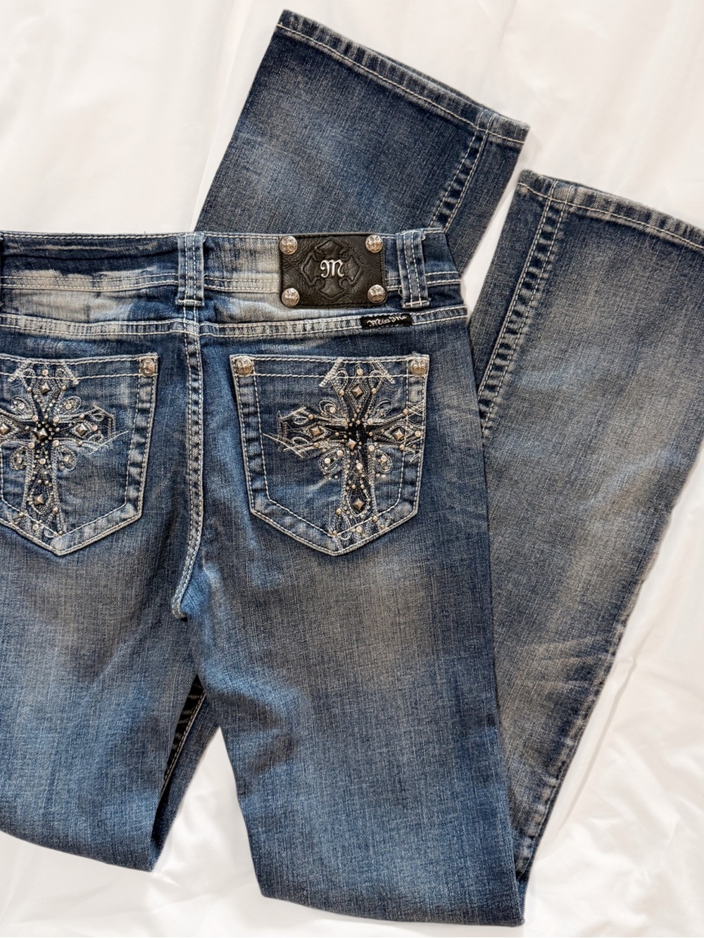 Miss Me Bootcut Cross Embellished Jeans